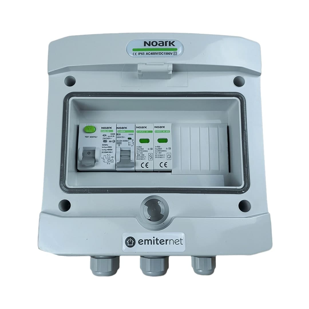 Rozdzielnica AC hermetyczna IP65 Emiter EM-265N_AC (1-fazowa, 20 A)