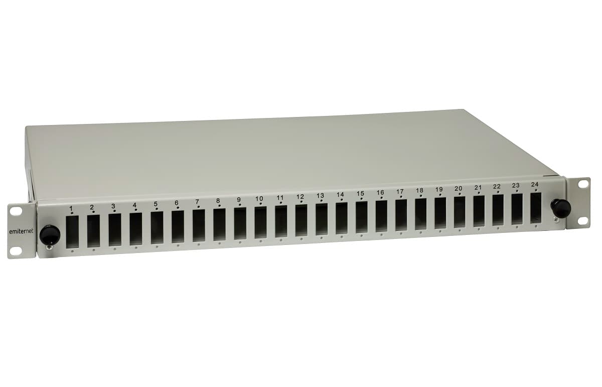 Przełącznica wysuwana Emiter EM/PS-1924SCD0-S (19" 1U, 24xSC duplex) 2