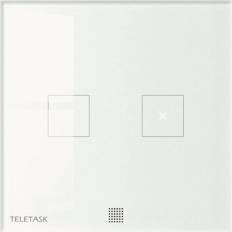Panel dotykowy Teletask TDS12020WH (szklany, biały, 2 przyciski)