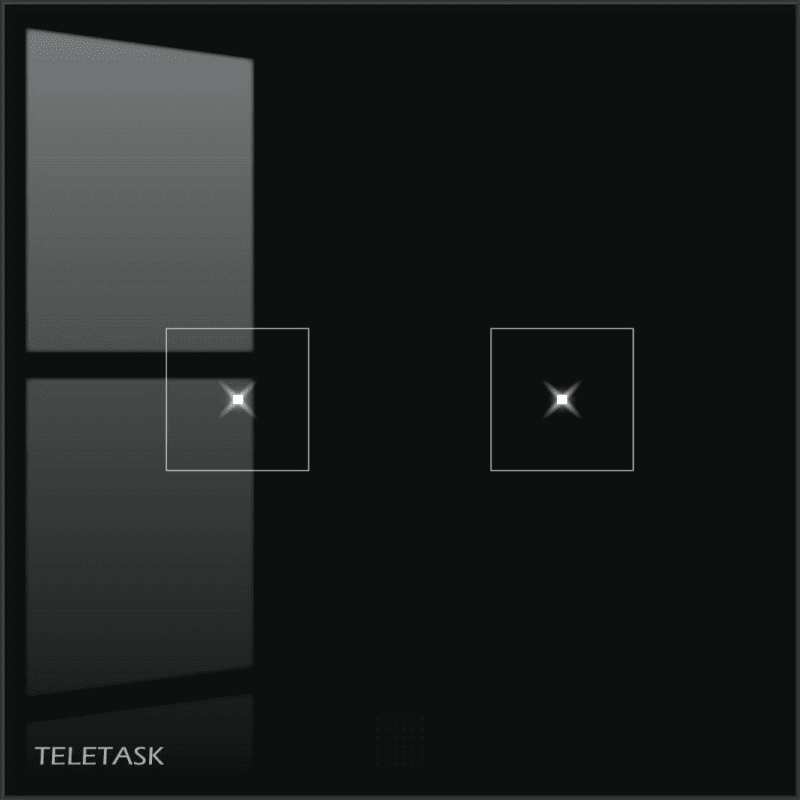Panel dotykowy Teletask TDS12020BL (szkło, 2 przyciski, czarny)