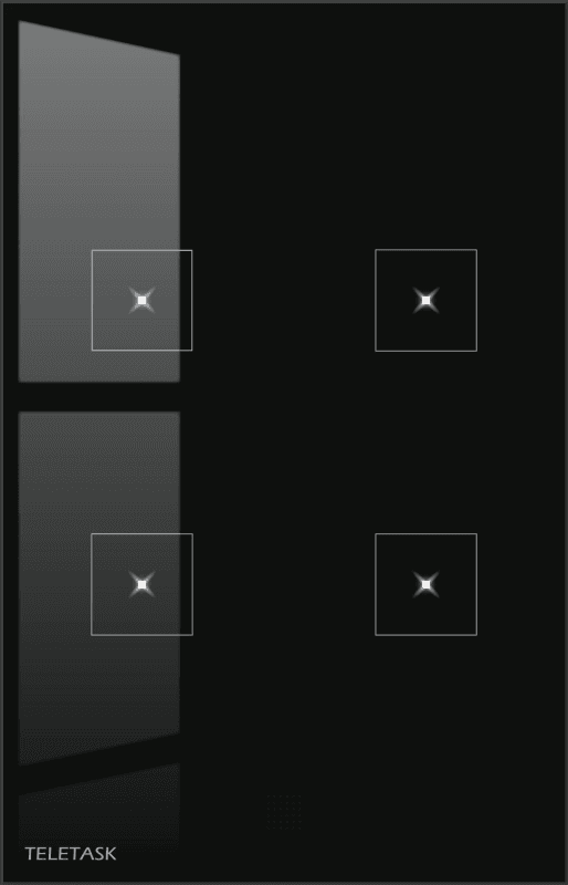 Panel dotykowy Teletask TDS12021BL (czarny, 4 przyciski, szklany)
