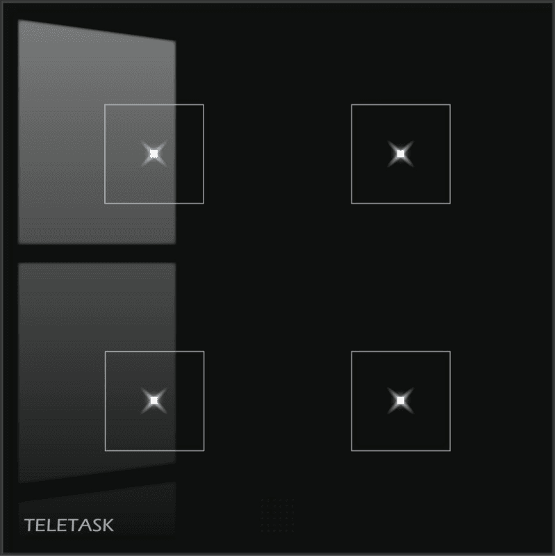 Panel dotykowy Teletask TDS12024BL (czarny, 4 przyciski)
