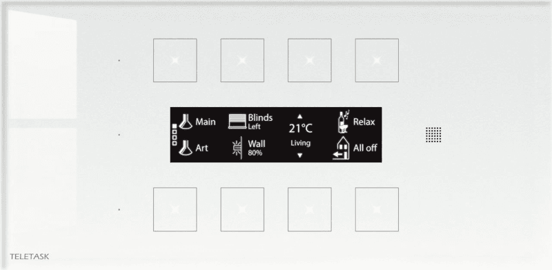 Panel dotykowy Teletask TDS12032WH (8 przycisków, OLED, biały)