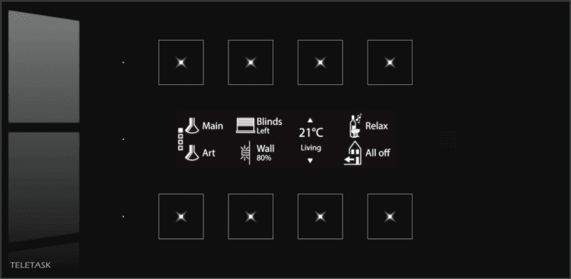 Panel dotykowy Teletask TDS12032BL (OLED, czarny, 8 przycisków)