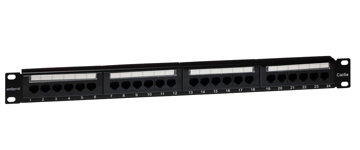 Panel krosowy Emiter PPFA652K248C5E (19", 1U, 24xRJ45, UTP kat. 5e)
