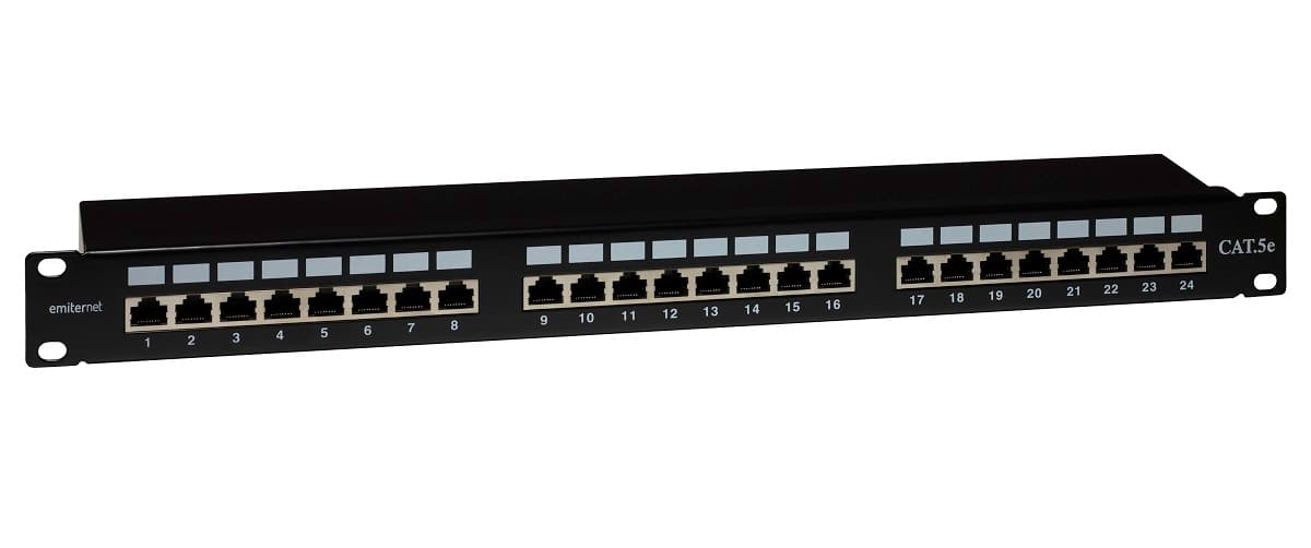 Panel krosowy Emiter EMS/PPFA674BKS248C5E (24xRJ45, kat. 5e, 1U)