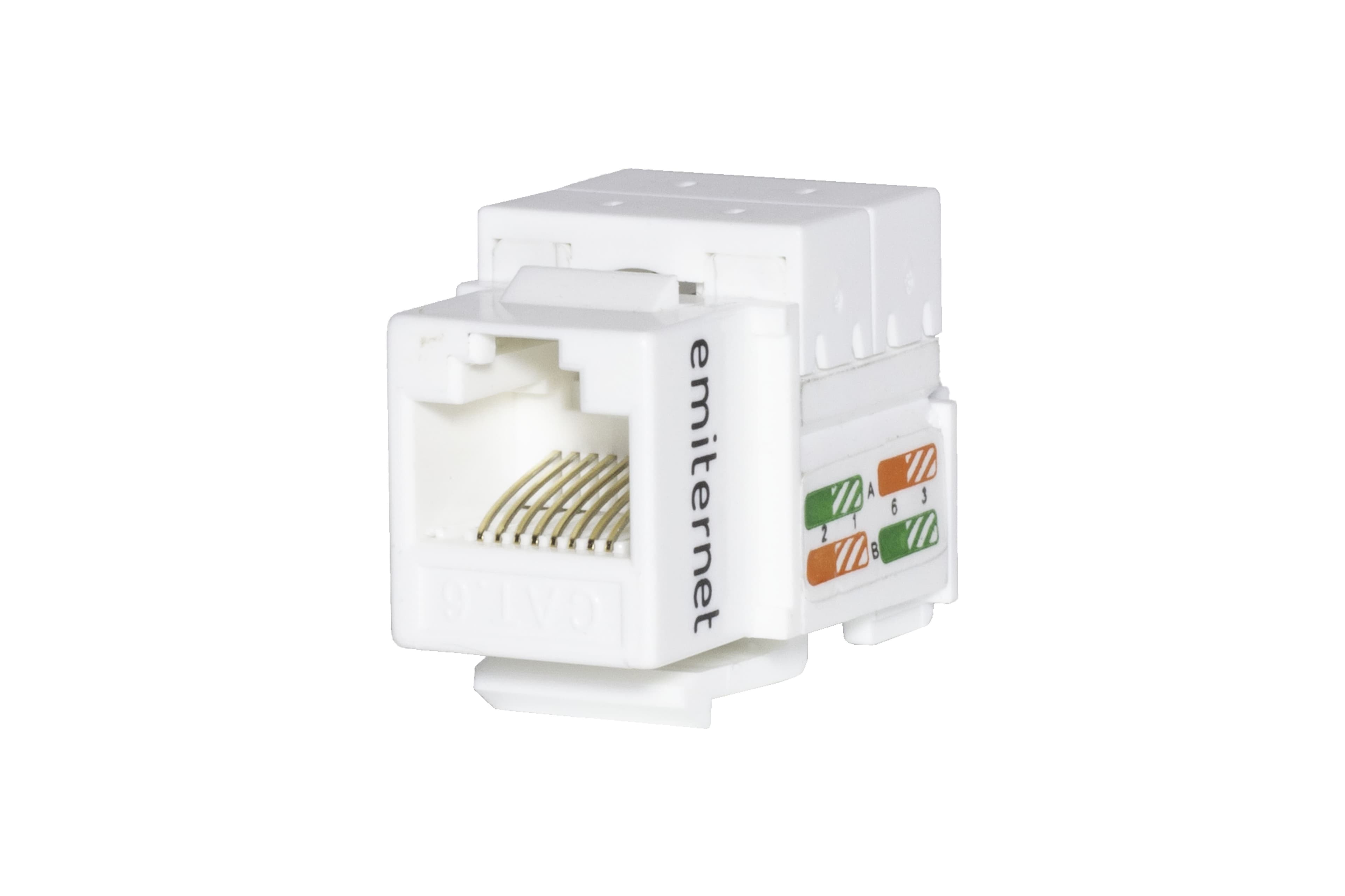 Gniazdo UTP RJ45 keystone Emiter FA-2630AK-8-C6 (kat.6, białe)