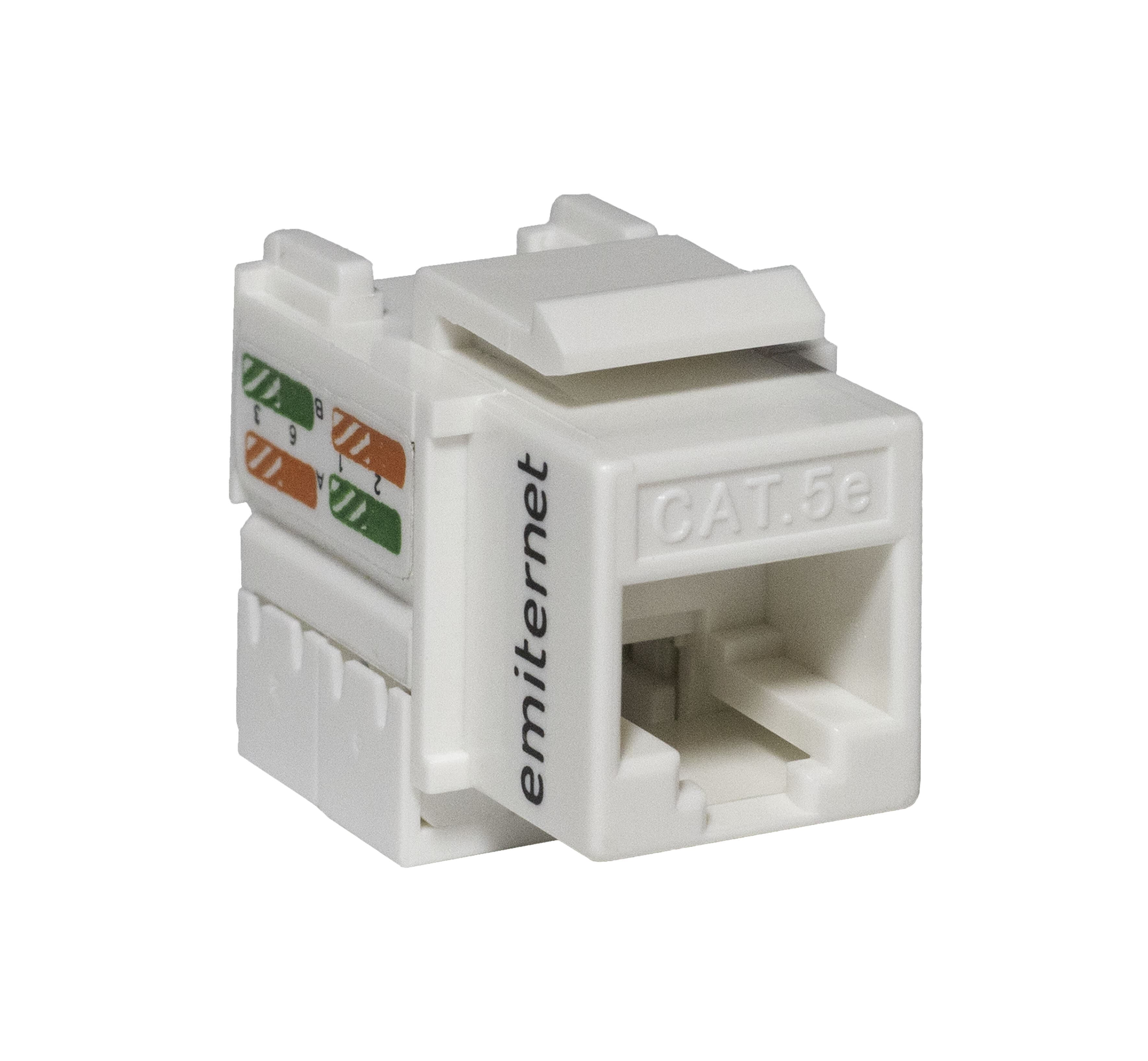 Gniazdo UTP RJ45 Emiter EM/FA-682MK-8-C5E (kat. 5e, białe)