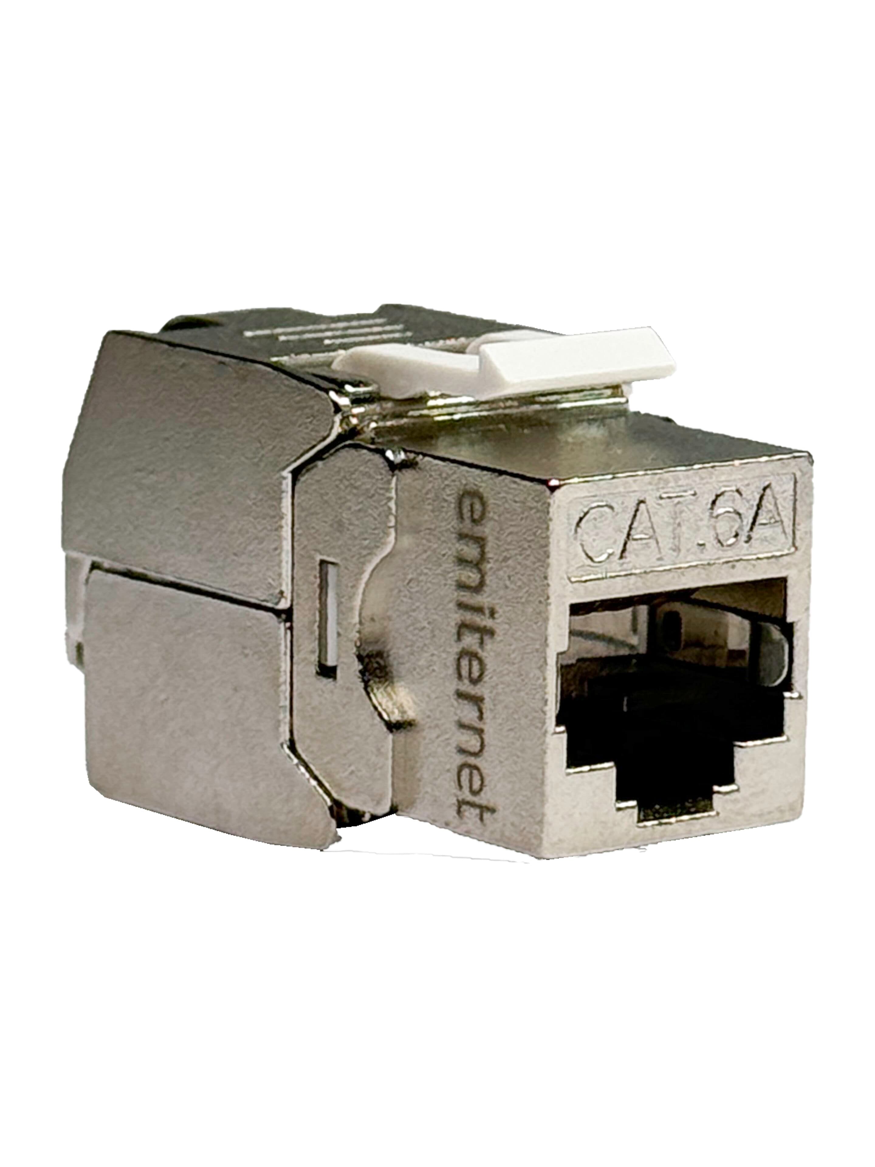 Gniazdo RJ45 keystone Emiter FA-SQKSST1-C6A (STP, kat. 6A, slim)