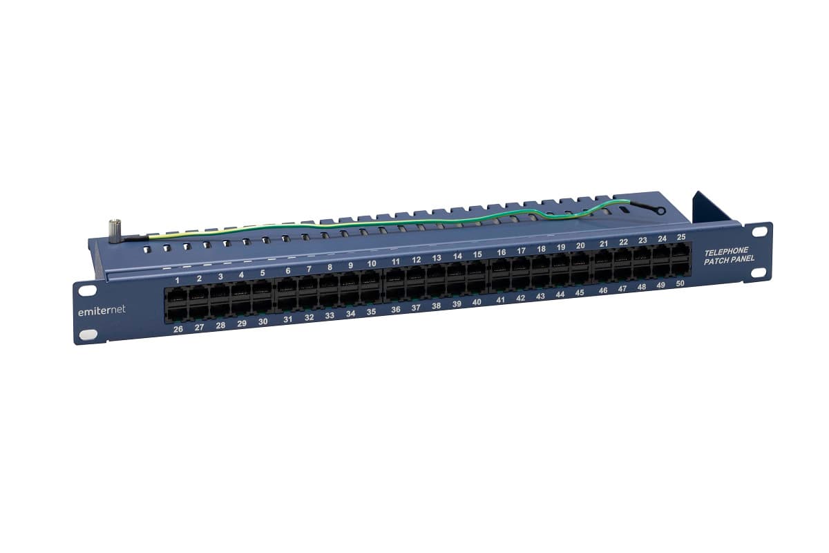 Panel telefoniczny 19" Emiter FN/TEL/FA850KT5084BK (50xRJ45, 1U)