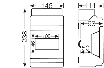 Rozdzielnica natynkowa Hensel KV 8106 (6 modułów, IP65) 4