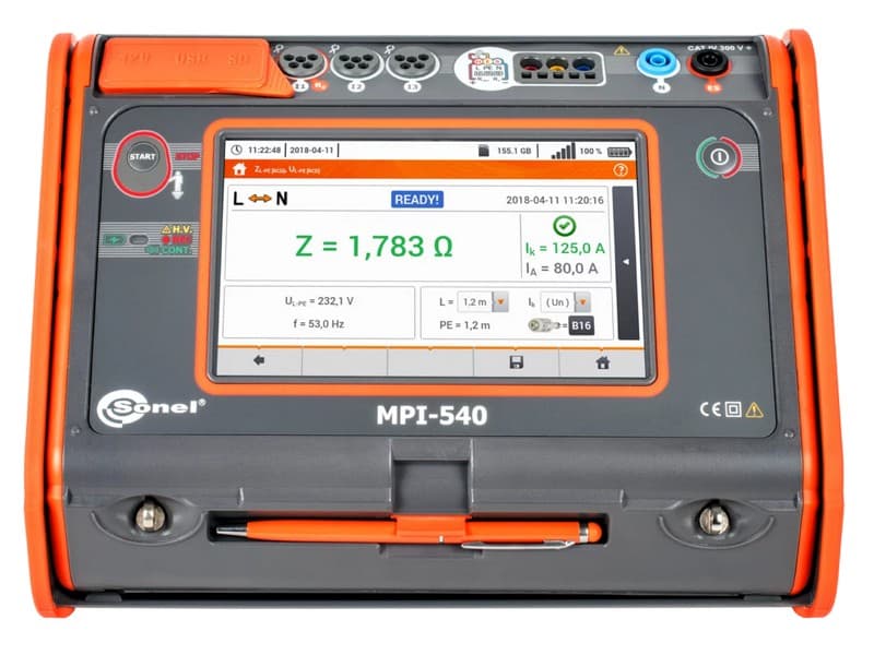Miernik instalacji elektrycznych Sonel MPI-540 (ekran 7", IP51) 3