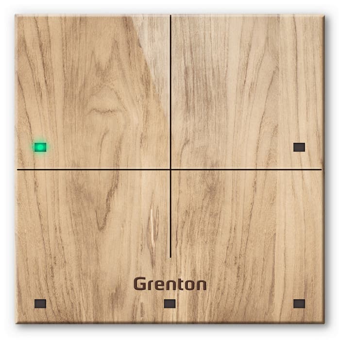 Panel dotykowy Grenton TPA-604-T-02 (4 przyciski, jasne drewno)