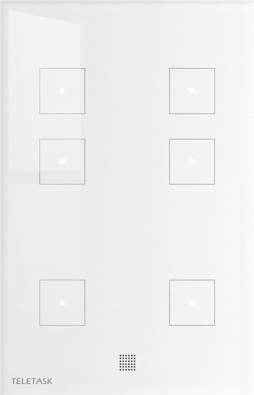 Panel dotykowy Teletask TDS12027WH (6 przycisków, biały)