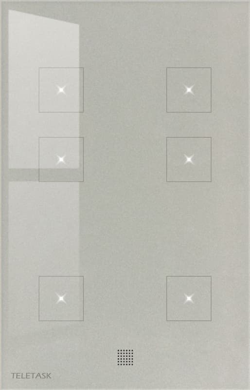 Panel dotykowy Teletask TDS12027LG (6 przycisków, czujniki, szary)