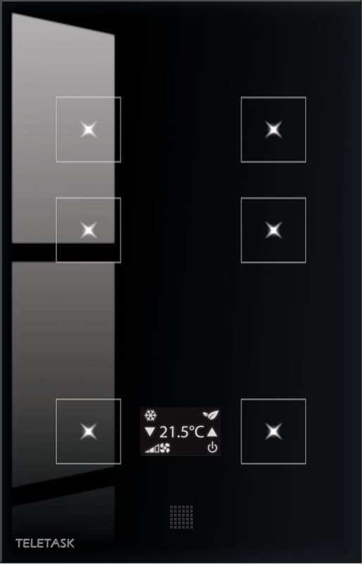 Panel dotykowy Teletask AURUS-6 TEMP TDS12028BL (OLED, czarny)