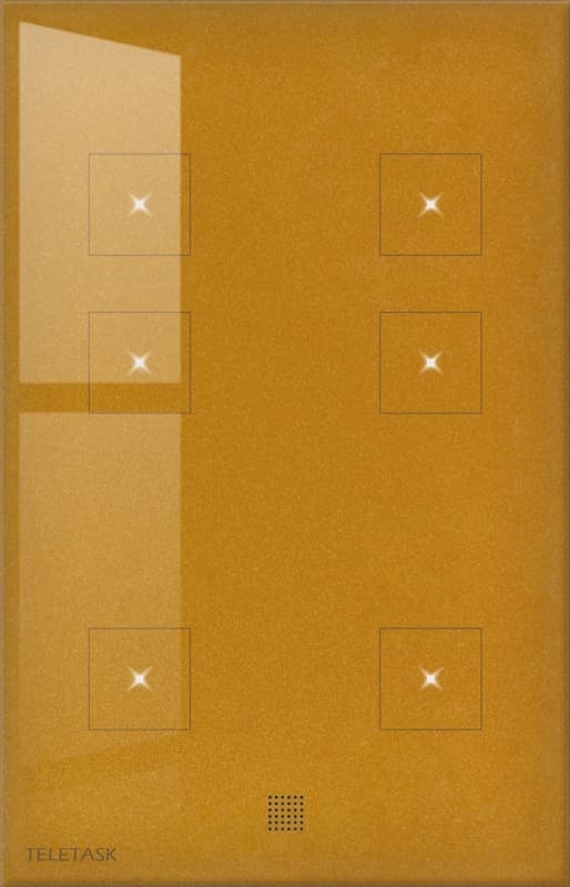 Panel dotykowy Teletask TDS12027AU (6 przycisków, T/H/LZO, złoty)