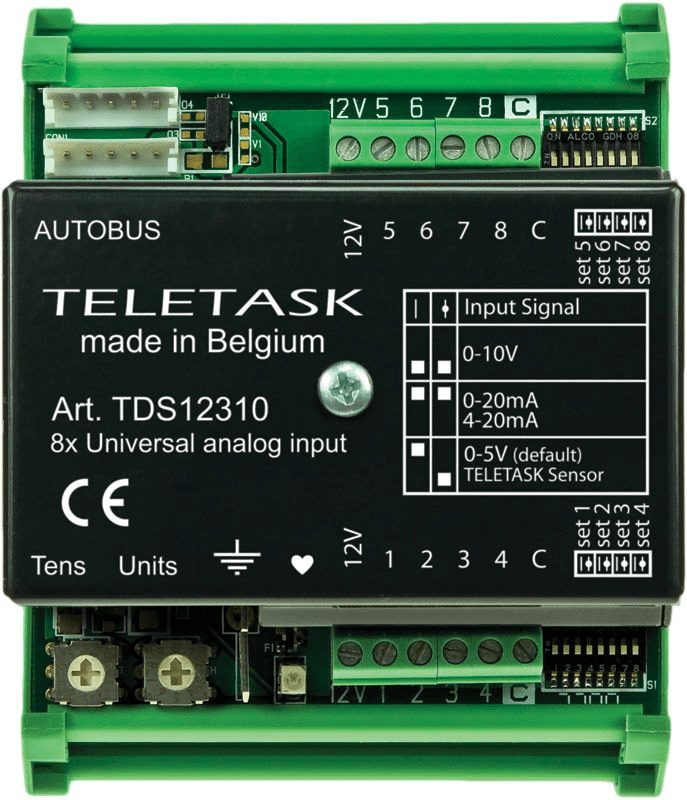 Interfejs wejść analogowych Teletask TDS12310 (8 wejść, szyna DIN)